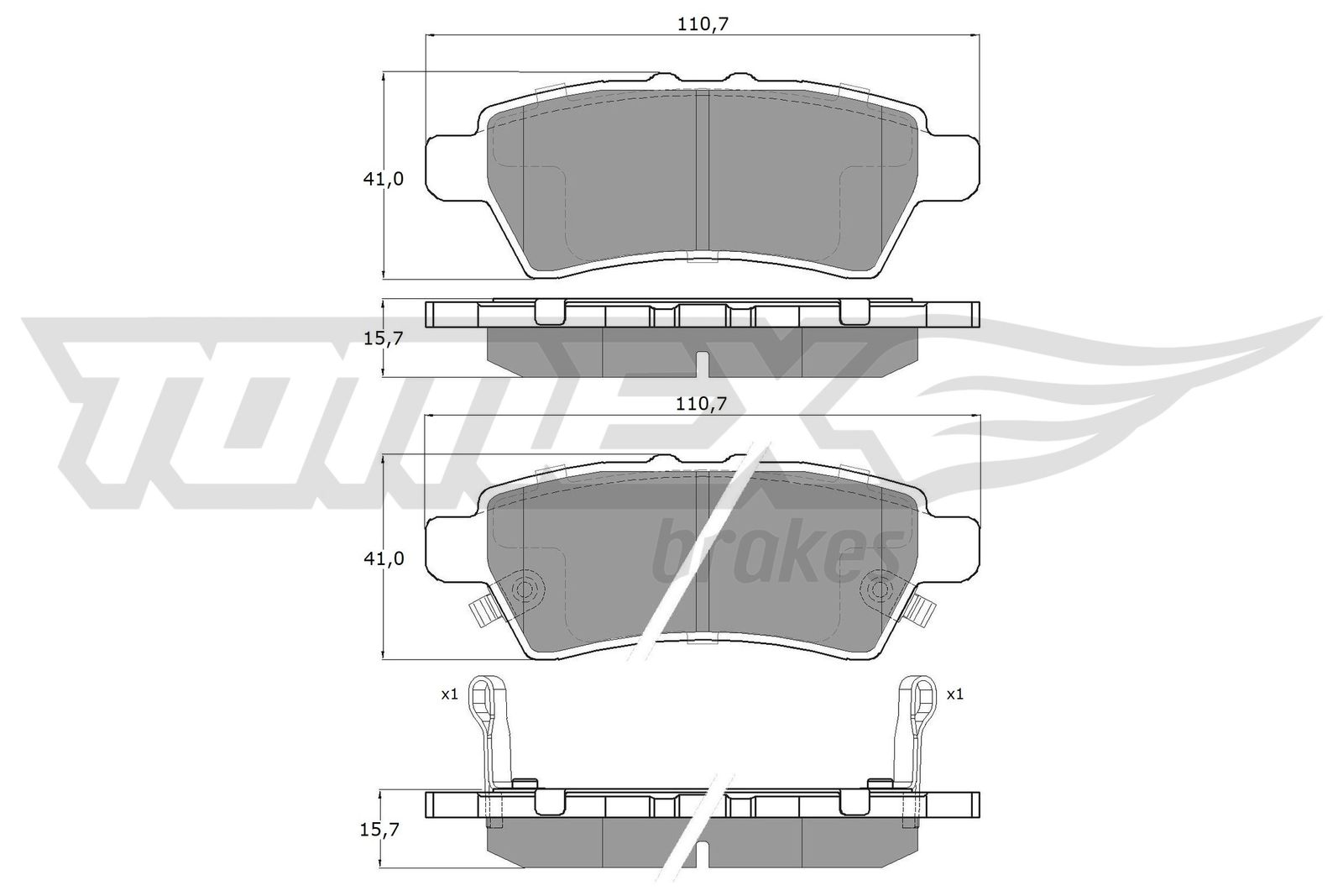 Sada brzdových platničiek kotúčovej brzdy TOMEX Brakes